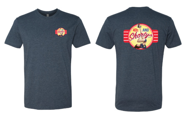 40's and Shorty's Navy Tee Front and back logo
