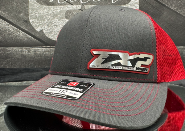 TX2 112 GRAY/RED  RED LEATHER /BRUSHED ALUM PATCH