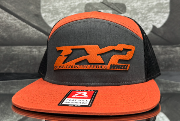 TX2 168 FLAT BILL GRAY ORANGE  ORANGE LEATHER PATCH